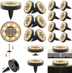 Joomer 16 Pack 2.9inch Solar Ground Lights Outdoor, Warm White by Joomer