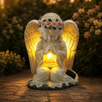 YODY Solar Garden Statues Outdoor Decor Angel with LED Light by YODY