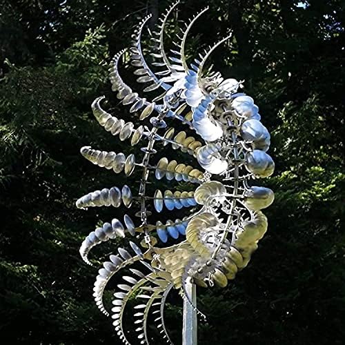 Metal Windmill, Wind Spinners for Yard and Garden, Pinwheels, Silver, Kinetic by HZEACHAI