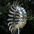 Metal Windmill, Wind Spinners for Yard and Garden, Pinwheels, Silver, Kinetic by HZEACHAI