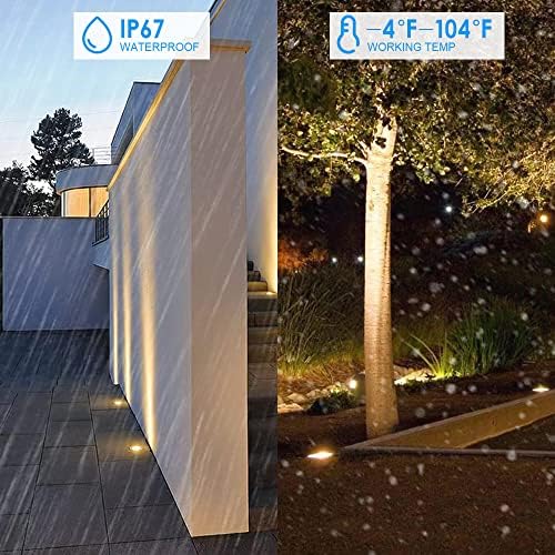 5W Landscape Well Light,12-24V In-Ground Low Voltage Landscape Lights with Connectors, IP67 Waterproof Landscape Lighting,3000K Paver Lights for Yard, Garden, Patio (2 Pack) - Image 4