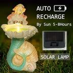 Teaeeno Outdoor Mermaid Decor Garden Statues with Solar Lights,Art Mermaid Figurine,Mermaid Decor for Home,Solar Lawn Ornament,Animal Solar Outdoor Decor - Image 4