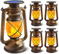 Solar Lanterns Outdoor Waterproof, 4 Pack Vintage LED Hanging Lights by Wondrastical