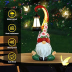 Solar Garden Gnome Statue, 13.1 Inch Zen Gnome with Lantern for Yard Decor - Image 2