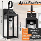 Dusk to Dawn Outdoor Wall Lights 15Inch Black 2 Pack - Image 4