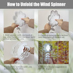 4Pack 10inch Sublimation Wind Spinner Blanks 3D Aluminum Metal Wind Sculpture Kinetic Spinners for Yard and Garden Indoor Art Ornaments Hanging Decoration (Leaf Branch Flower) - Image 5