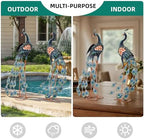 36" Peacock Garden Decor Set of 2, Large Outdoor Metal Yard Art - Image 6