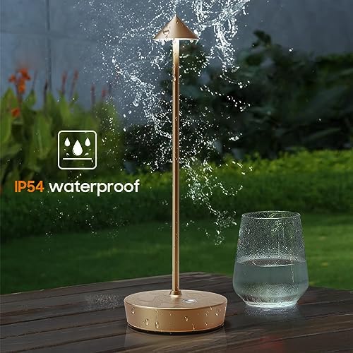 Set of 2 Cordless Rechargeable Led Table Lamp Battery Operated Light Bronze - Image 6
