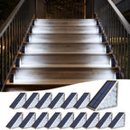 Outdoor Solar Stair Lights,16 Pack, Cool White 6000K, Brown by XILLUMICORE