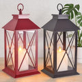 Wallsky Vintage Lanterns Black & Red Indoor Decorative Lanterns Battery by Wallsky