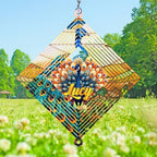 Personalized Peacock Couple Garden Wind Spinner, Custom Name 3D Kinetic Yard Ornament for Outdoor Lawn Decor Gifts by Handmadetneonsign