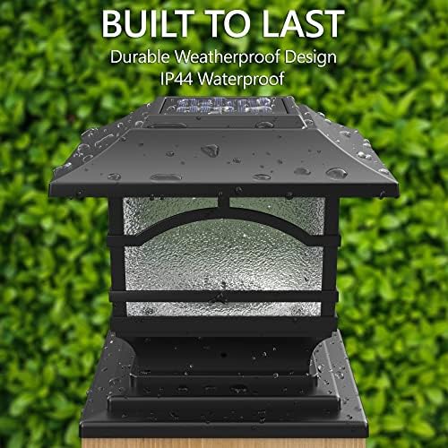 Davinci Lighting Premium Solar Outdoor Post Cap Lights - 4x4 5x5 6x6 - Bright LED Light for Fence Deck Garden or Patio Posts - Slate Black (2 Pack) - Image 6
