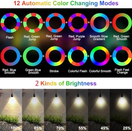 Cly Solar RGB Spotlights Outdoor Garden Floodlight Landscape Spotlights 6-1 - Image 3