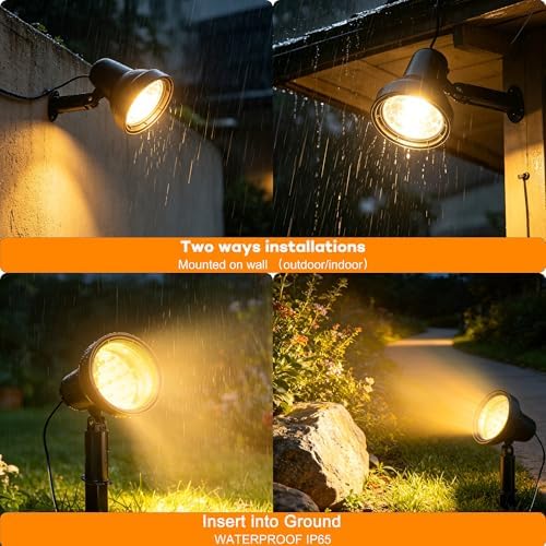SUNLONG Solar Spot Lights Outdoor Waterproof for Flag Landscape 16.4Ft Wire - Image 4
