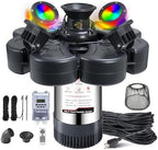 RELIY Pond Fountain Aerator, With 4 RGB Lights 1HP 110V 15000 GPH Stainless Steel Fountain Pump, Fully Automatic Powerful Lake Floating Fountain, 100 FT Power Cord, Programmable Timer Switch by RELIY