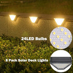 ASLIDECOR Solar Step Lights Outdoor, Waterproof Solar Deck Light,8 Pack Solar Fence Lighting Decor for Stair,Patio,Front Porch and Back Yard (Warm White) - Image 3