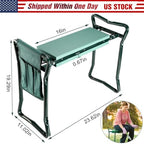 Foldable Garden Kneeler Seat w/Kneeling Soft Cushion Pad Tools Pouch Portable Gardener Kneeling Bench Stool - Image 6