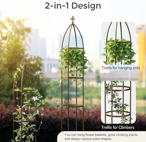 Garden Obelisk Trellis 100% Metal Heavy Duty 5.5 ft for Climbing Vines - Image 5