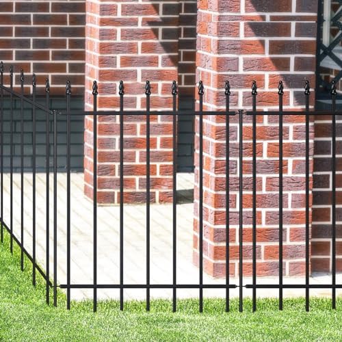 Decorative Metal Garden Fence 30" x 16', Outdoor Fence Border with Stakes - Image 6