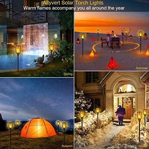 Aityvert Flickering Flame Solar Torch Lights Outdoor, 43" Tall, 8 Pack - Image 6