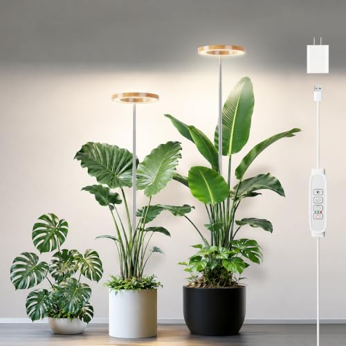 6.3in Grow Light for Indoor Plants, 15W Full Spectrum Halo Plant Lights by LPMZMBL