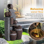 Outdoor Water Fountain 31.5" H Floor-Standing Cascading Garden Fountains, 6-Tiers Indoor/Outdoor Water Fountain with LED Lights for Garden Patio Backyard and Home - Image 2