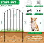 VANCASTLE Decorative Garden Fence 25 Panels, Total 26ft (L) x 24in (H) Rustproof Metal Wire Fencing Border Animal Barrier, Flower Edging for Landscape Patio Yard Outdoor Decor, Arched - Image 2