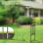 4.0FT×7.9FT Half Side Square Tube Metal Garden Arch Trellis - Image 2