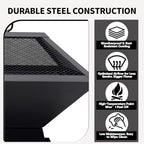 Square Fire Pit, 19×19×15 Inch Stainless Steel Smokeless firepit Outdoor | Wood/Charcoal/Pellet Fuel, Medium Sized Outdoor Wood Burning fire pits, for 2-4 People - Image 7