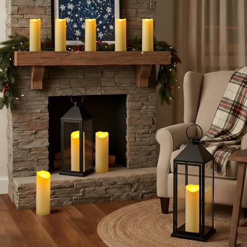 Raycare Large Outdoor Flameless Candles with Remote & Timer, Waterproof Battery Operated LED Pillar Candles, Dark Ivory, 4"x12", Set of 2 - Image 7