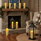 Raycare Large Outdoor Flameless Candles with Remote & Timer, Waterproof Battery Operated LED Pillar Candles, Dark Ivory, 4"x12", Set of 2 - Image 7