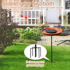 Solar Powered Bird Bath Fountains for Hummingbirds,Stable Stylish Design with 5-Prong Base,Hummingbird Bird Bath Fountain for Lawn Patio Yard Garden（Brown） - Image 5
