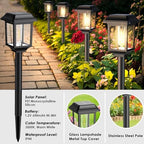 Mancra Solar Outdoor Lights Waterproof, 8 Pack Metal Glass Solar Pathway Lights Outdoor Lighting Garden Decor for Landscape Path Yard Patio Driveway (Warm White) - Image 3