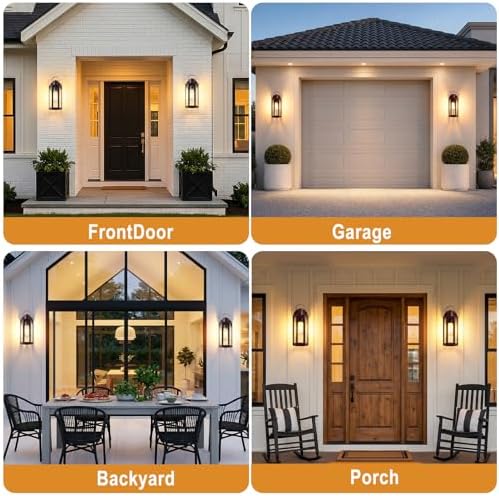 EJIAXIN 2 Pack Porch Lights Outdoor, 13" Brown Exterior Light Fixtures - Image 5