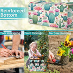 Cactus Garden Tool Bag Organizer Heavy Duty Watercolor Cacti Flower Gardening Tote Bag with 10 Pockets for Women Men Gardening Gifts - Image 7