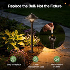 HIBOITEC 6P Low Voltage Pathway Lights with 3W 2700k Replaceable Bulb - Image 3