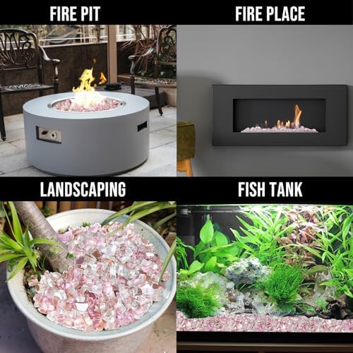 Skyflame 10LB Fire Glass for Propane Fire Pit, 1/4 Inch Rose Gold - Image 6