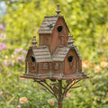 Zaer Ltd. Large Copper Colored Multi-Birdhouse Stakes, Room for 5 Bird Families in Each (XL Country Farm Home Colorado) by ZaerLtd