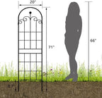 LZRS 71x80in Rustic Iron Arch Decoration Garden Trellis with Black Metal Coating – Perfect for Supporting Climbing Plants Outdoor, Roses, Vines, Flowers, and Vegetables. - Image 2
