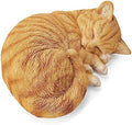 Sleeping Orange Tabby Cat Garden Statue Decor 8.27”L, Resin Realistic Sculptures Gift for Cats Lovers, Pet Memorial Stones for Loss of Pet, Kitty Figurine Art Decoration for Indoor Outdoor Home by bositigo