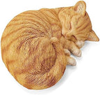 Sleeping Orange Tabby Cat Garden Statue Decor 8.27”L, Resin Realistic Sculptures Gift for Cats Lovers, Pet Memorial Stones for Loss of Pet, Kitty Figurine Art Decoration for Indoor Outdoor Home by bositigo