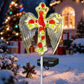 Cardinal Bird&Rose Solar Cross Garden Stake Light ,Christmas Decor Gifts by YJFWAL