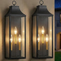 24" Extra Large Outdoor Wall Lights 2-Pack, Black Outside Wall Sconce by APOTO