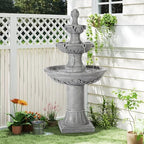 3-Tiers 48.4" H Italian Outdoor Water Fountains Feature Garden Decor by TOBYUL