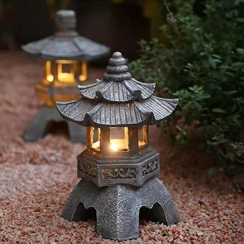 Decor for Living Pagoda Garden Statue Resin Sculpture Zen Decoration for Landscape Figurines Home(A2) - Image 3