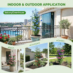 2 Pack Garden Obelisk Trellis for Climbing Plants, 6 FT Metal Rustproof Plant Support Rose Trellis, Tower Potted Cages for Flowers Fruits Vegetable Vines Indoor & Outdoor, Green(4 Tiers) - Image 6
