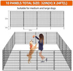 10 Panels No Dig Fence, 32 in(H) X 24 ft(L) Garden Decorative Fence Animal Barrier for Dogs, Rustproof Metal Garden Edging Border for Outdoor, Yard, Patio, Black - Image 2