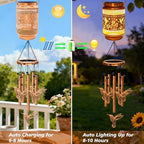Hummingbird Solar Wind Chimes for Outside, Gifts for Mom Women Grandma Birthday Memorial Teacher, 32" Windchimes Outdoor Decor Hanging Solar Lantern for Garden Porch Patio Backyard - Image 3