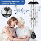 Fabuday 36'' Sympathy Wind Chimes Memorial Gift for Loss of Loved One Black - Image 3