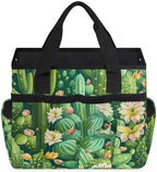 Green Succulent Cactus Garden Tool Bag with Hard Bottom and 10 Pockets - Image 2